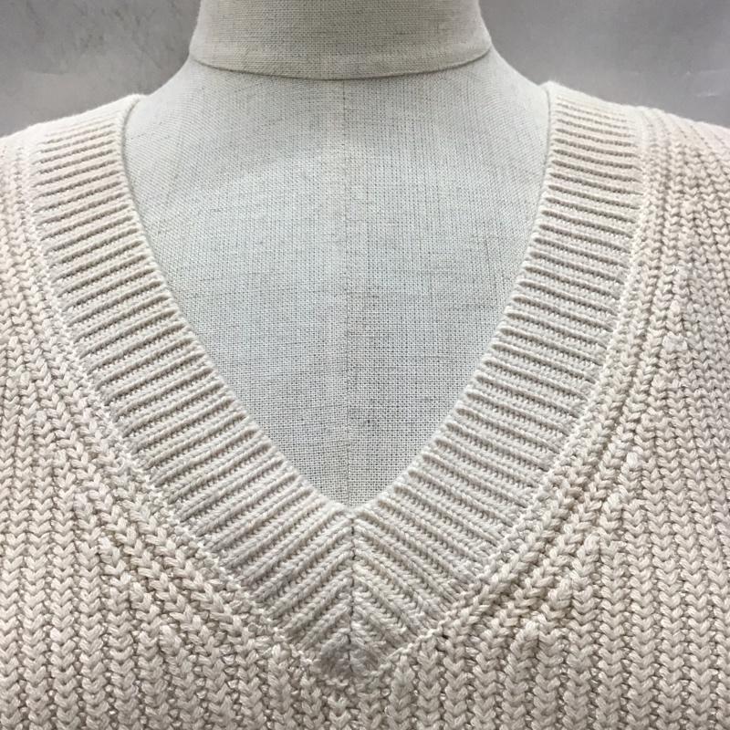 ザラ ZARA ベスト ベスト 3519 056 806 Vネック ニットベスト M 無地 アイボリー / アイボリー /  レディース USED 古着 中古 10118450