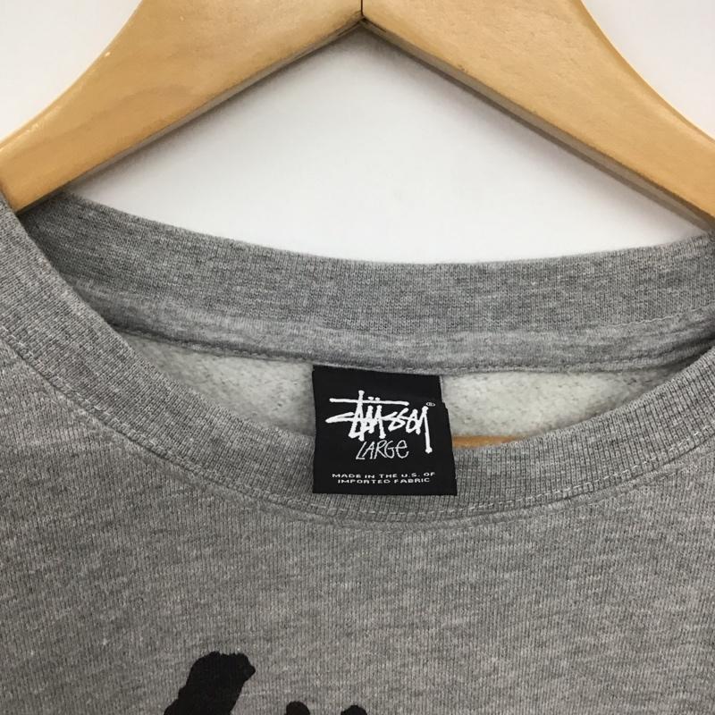 ステューシー STUSSY トレーナー 長袖 長袖トレーナー スウェット クルーネック プルオーバー L プリント 灰 / グレー /  メンズ USED 古着 中古 10147609