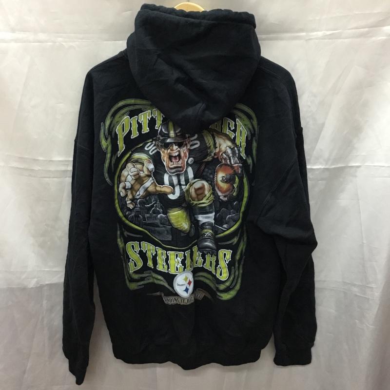 古着 USED パーカー 長袖 L プリント 黒 / ブラック /  メンズ USED 古着 中古 10110782