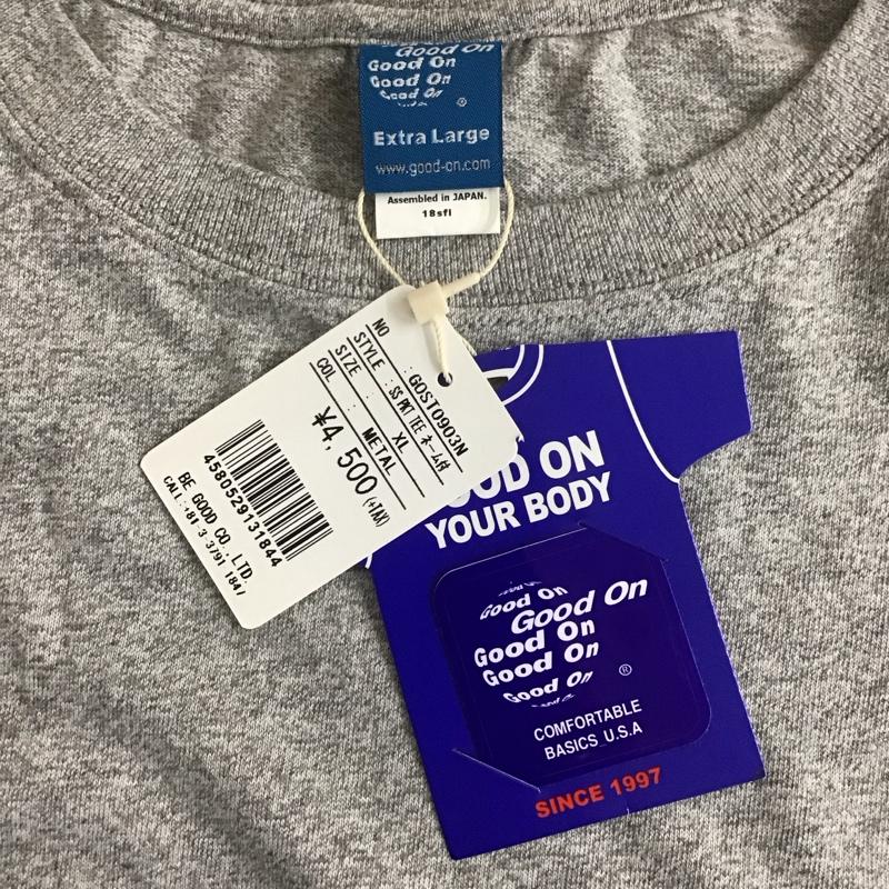 グッドオン Good On Tシャツ 半袖 タグ付 XL 無地 灰 / グレー /  メンズ USED 古着 中古 10107901