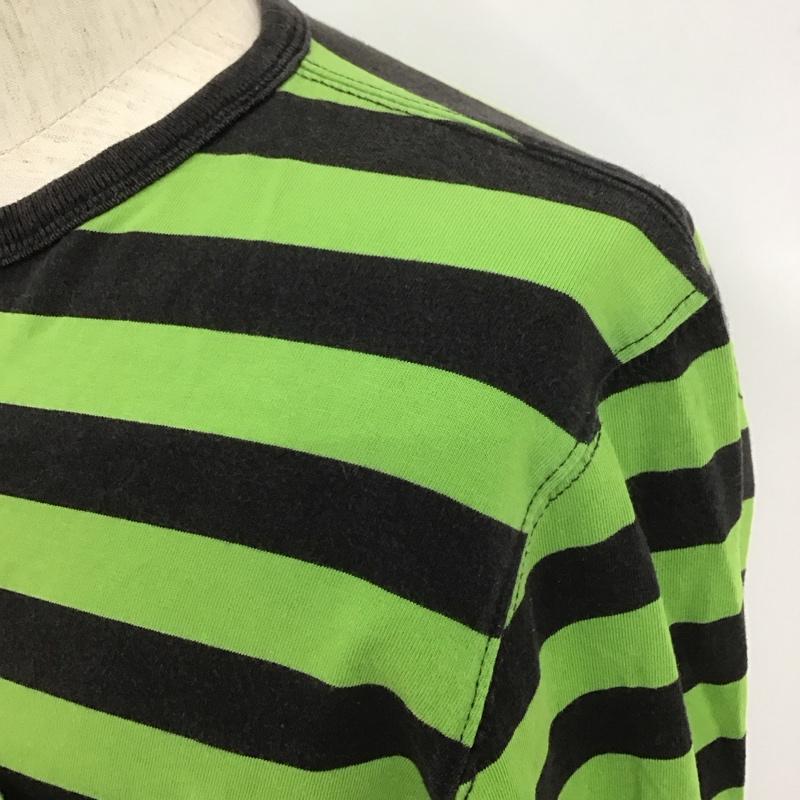 ステューシー STUSSY カットソー 長袖 長袖カットソー ボーダー長袖カットソー クルーネックカットソー M ボーダー柄 緑 / グリーン / X 紺 / ネイビー /  メンズ USED 古着 中古 10107126