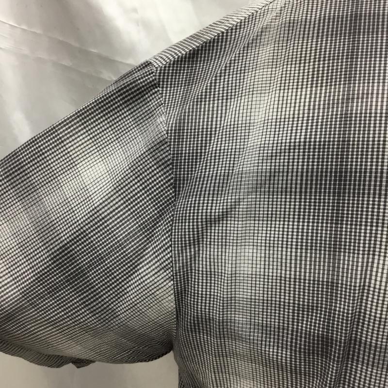 ロット ホロン lot holon シャツ、ブラウス 半袖 半袖シャツ カラーシャツ チェックシャツ カジュアルシャツ 46 チェック 白 / ホワイト / X 灰 / グレー /  メンズ USED 古着 中古 10105802