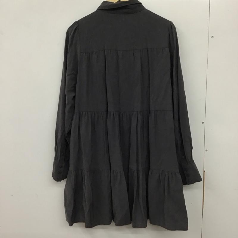 ザラ ZARA ワンピース ミニスカート L 無地 チャコールグレー / チャコールグレー /  レディース USED 古着 中古 10139920