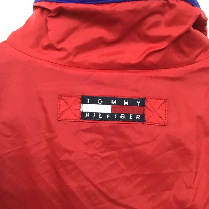 トミーヒルフィガー TOMMY HILFIGER ジャケット、上着 ジャンパー、ブルゾン ジップアップジャケット アウター 古着 L ロゴ、文字 赤 / レッド / X 紺 / ネイビー /  メンズ USED 古着 中古 10144793