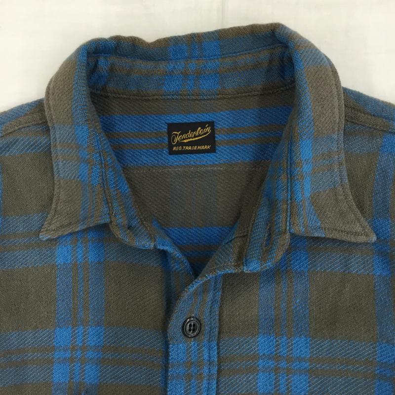 テンダーロイン TENDERLOIN シャツ、ブラウス 長袖 XS チェック 青 / ブルー / X 灰 / グレー /  メンズ USED 古着 中古 10141340