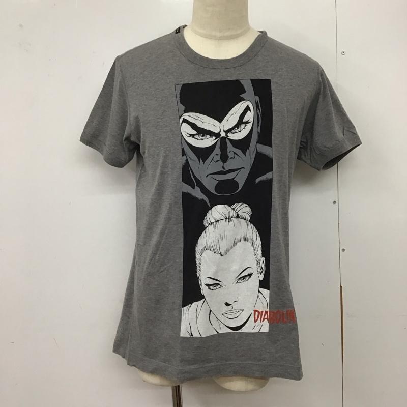 ドルチェアンドガッバーナ DOLCE&GABBANA Tシャツ 半袖 半袖カットソー プリントTシャツ クルーネックカットソー diabolik プリント 灰 / グレー /  メンズ USED 古着 中古 10127826