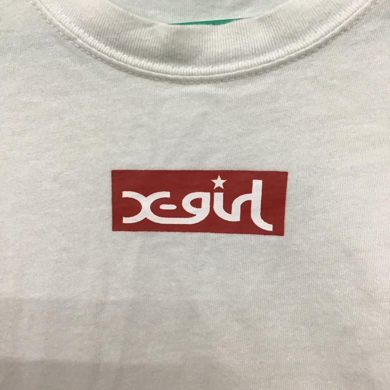 エックスガール X-girl Tシャツ 半袖 半袖カットソー プリントTシャツ クルーネックカットソー 110cm ロゴ、文字 白 / ホワイト /  ガールズ USED 古着 中古 10117506