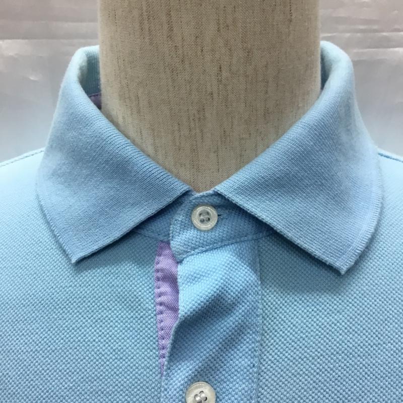 トミーヒルフィガー TOMMY HILFIGER ポロシャツ 半袖 半袖ポロシャツ カラーシャツ 半袖カットソー L ロゴ、文字 水色 / ライトブルー /  メンズ USED 古着 中古 10116143