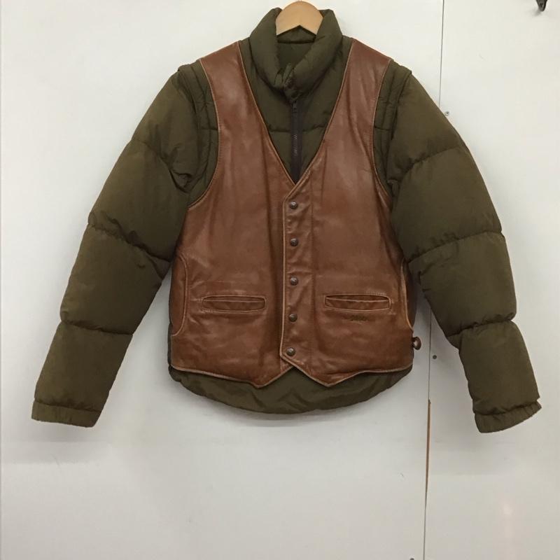 ショット schott ジャケット、上着 ダウンジャケット ジップアップジャケット ナイロンジャケット アウター ダウンジャケット 36 ロゴ、文字 カーキ / カーキ /  メンズ USED 古着 中古 10142331