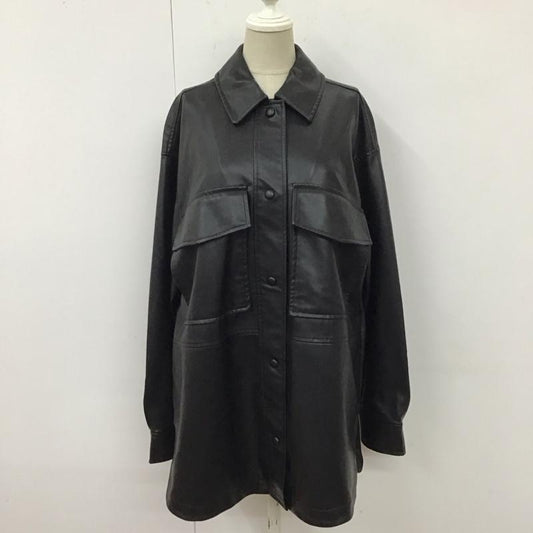 ザラ ZARA ジャケット、上着 ジャケット、ブレザー 3427 790 800 フェイクレザー シャツジャケット XS 無地 黒 / ブラック /  レディース USED 古着 中古 10118454