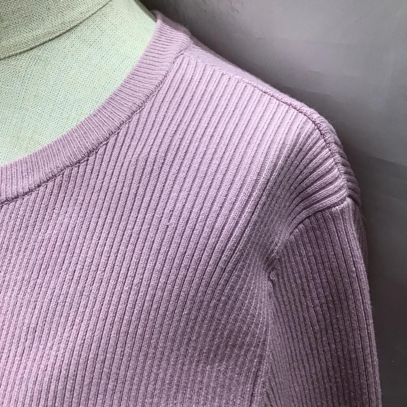 ザラ ZARA カーディガン 長袖 1750 100 668 リブ クルーネック タグ付き M 無地 桃 / ピンク /  レディース USED 古着 中古 10118404