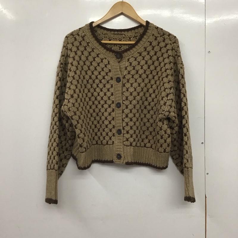 ローリーズファーム LOWRYS FARM カーディガン 長袖 LF621346NT 2WAY柄ショートニットプルオーバーカーディガン 前後着 FREE  ベージュ / ベージュ / X 茶 / ブラウン /  レディース USED 古着 中古 10146383