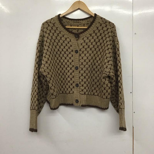 ローリーズファーム LOWRYS FARM カーディガン 長袖 LF621346NT 2WAY柄ショートニットプルオーバーカーディガン 前後着 FREE  ベージュ / ベージュ / X 茶 / ブラウン /  レディース USED 古着 中古 10146383