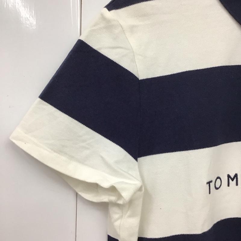 トミーヒルフィガー TOMMY HILFIGER ワンピース ミニスカート ポロ M ボーダー柄 X ロゴ、文字 白 / ホワイト / X 紺 / ネイビー /  レディース USED 古着 中古 10131504