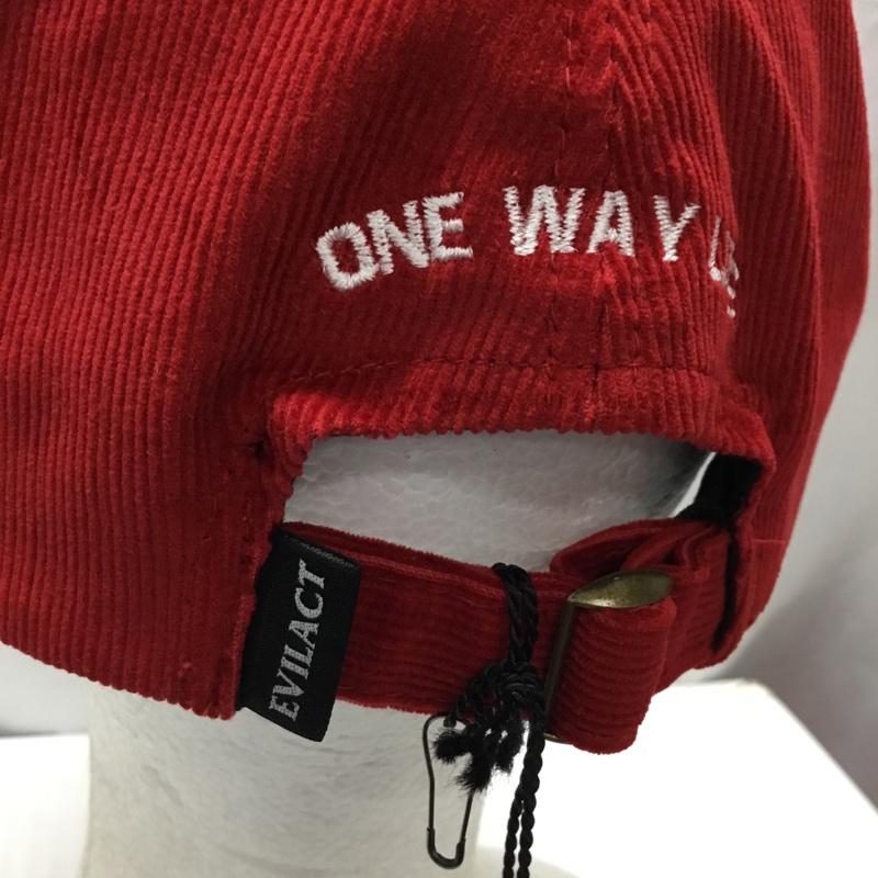 イーブルアクト EVILACT 帽子 キャップ EA24-ACT2-C02 CORDUROY-E CAP コーデュロイ タグ付き ワンポイント 赤 / レッド /  メンズ USED 古着 中古 10122444
