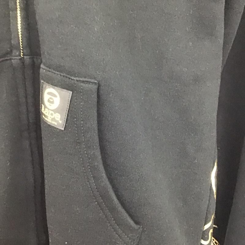 エーエイプバイアベイシングエイプ AAPE BY A BATHING APE パーカー 長袖 ジップアップパーカー 長袖パーカー カジュアルジャケット M ロゴ、文字 黒 / ブラック /  メンズ USED 古着 中古 10145730