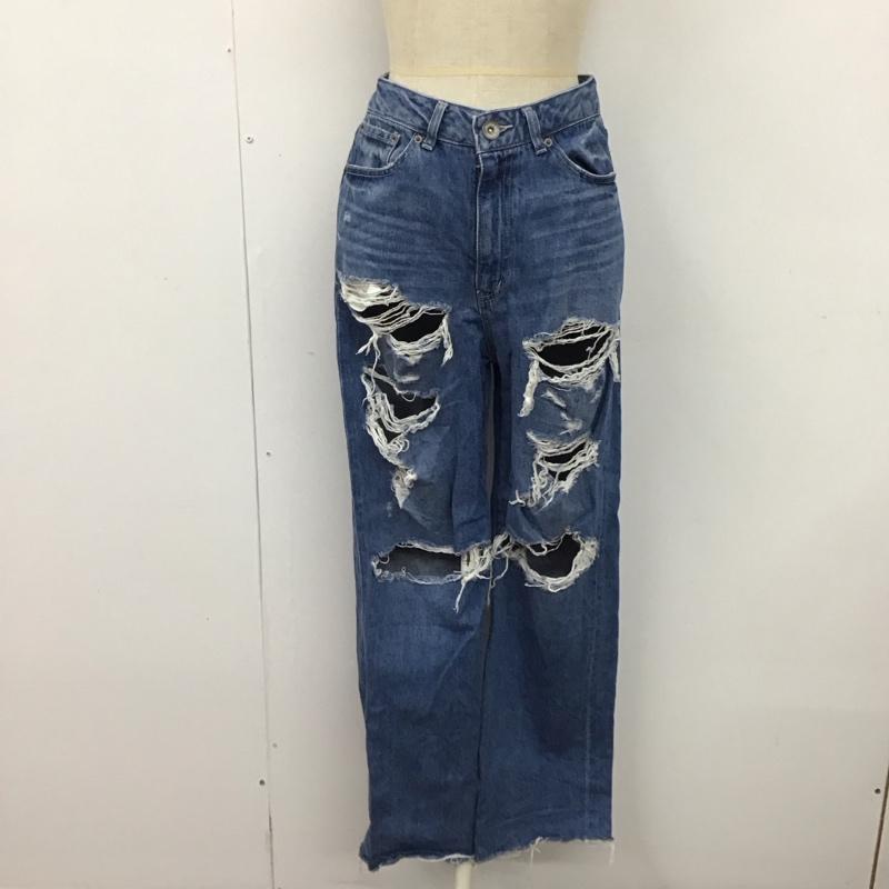 ジーナシス JEANASIS パンツ デニム、ジーンズ JS050715AA クラッシュデニム S ダメージ加工 青 / ブルー /  レディース USED 古着 中古 10120021