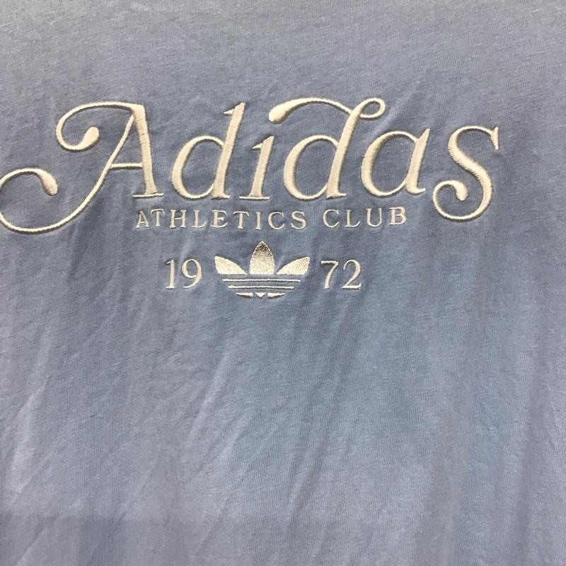 アディダス adidas Tシャツ 半袖 半袖カットソー プリントTシャツ クルーネックカットソー ロゴ、文字 水色 / ライトブルー /  メンズ USED 古着 中古 10133708