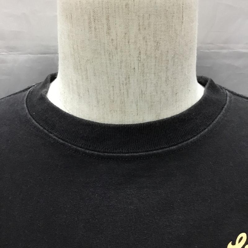 ラングリッツレザーズ Langlitz Leathers Tシャツ 半袖 半袖カットソー プリントTシャツ クルーネックカットソー S ロゴ、文字 黒 / ブラック /  メンズ USED 古着 中古 10116714