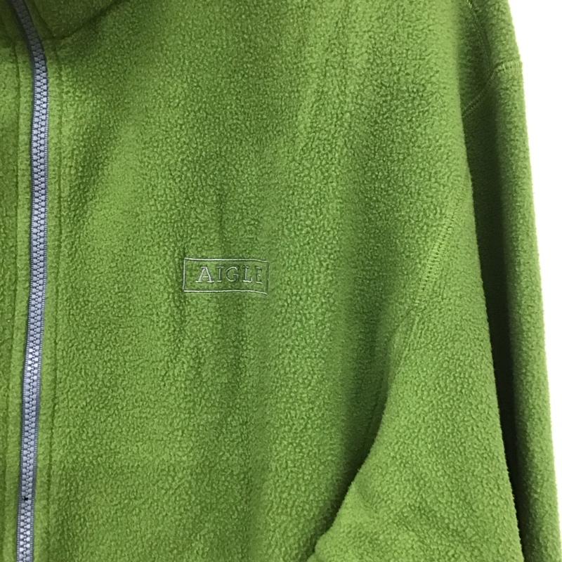 エーグル AIGLE ジャケット、上着 ジャケット、ブレザー ジップアップフリースジャケット アウター 長袖ジャケット スタンドネック L ロゴ、文字 緑 / グリーン /  メンズ USED 古着 中古 10140642