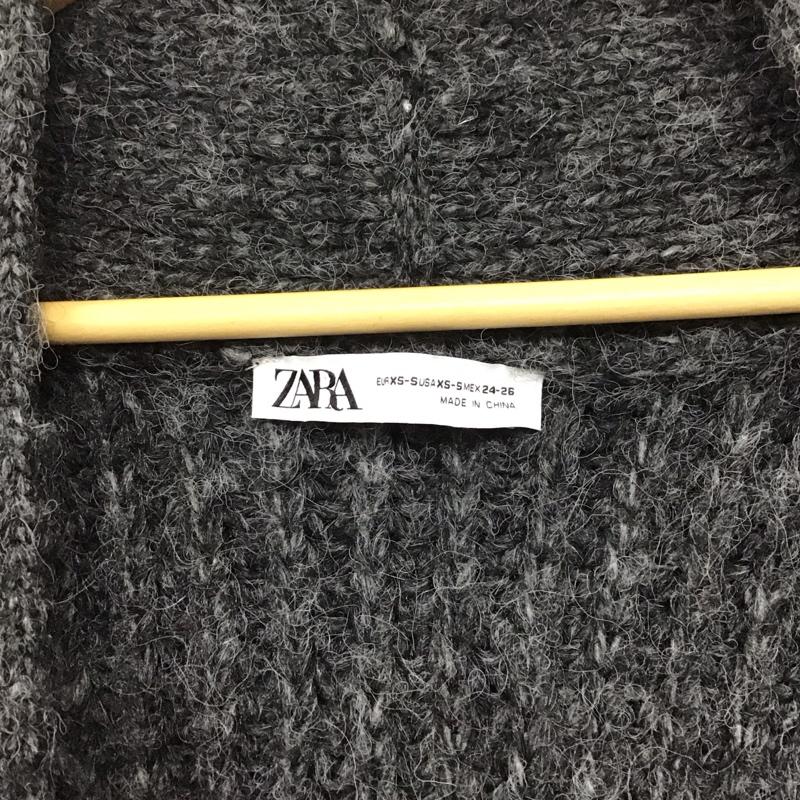 ザラ ZARA カーディガン 長袖 5755 180 922 ガウン ロング丈 XS 無地 灰 / グレー /  レディース USED 古着 中古 10145904