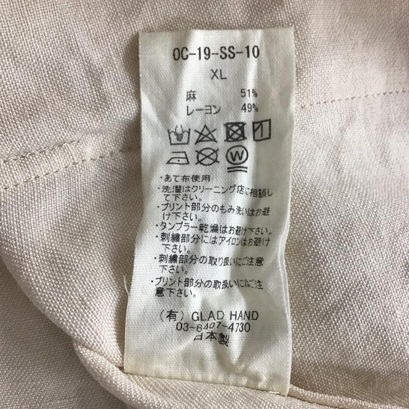 オールドクロウ OLD CROW シャツ、ブラウス 半袖 半袖シャツ 無地シャツ カラーシャツ XL ロゴ、文字 アイボリー / アイボリー /  メンズ USED 古着 中古 10130458