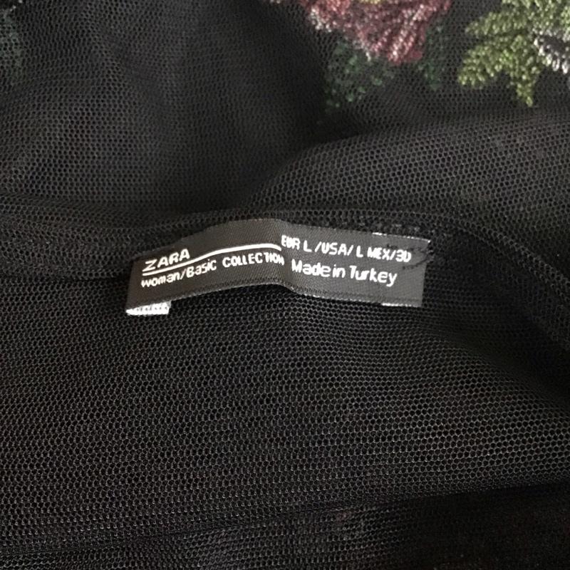 ザラ ZARA ワンピース ロングスカート 刺繍 L 刺繍 黒 / ブラック /  レディース USED 古着 中古 10114148