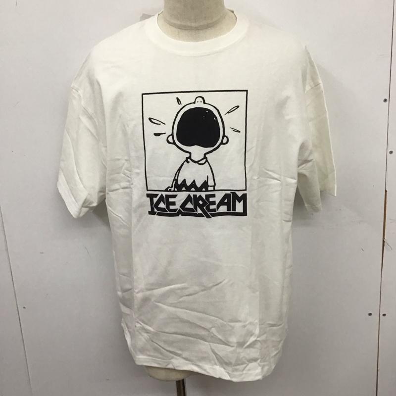 パブリュクス PUBLUX Tシャツ 半袖 スヌーピー ピーナッツ チャーリーブラウン タグ付き L キャラクター 白 / ホワイト /  メンズ USED 古着 中古 10123011