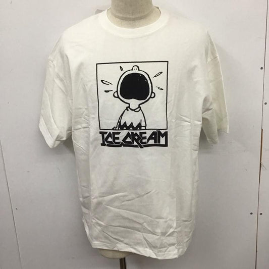 パブリュクス PUBLUX Tシャツ 半袖 スヌーピー ピーナッツ チャーリーブラウン タグ付き L キャラクター 白 / ホワイト /  メンズ USED 古着 中古 10123011