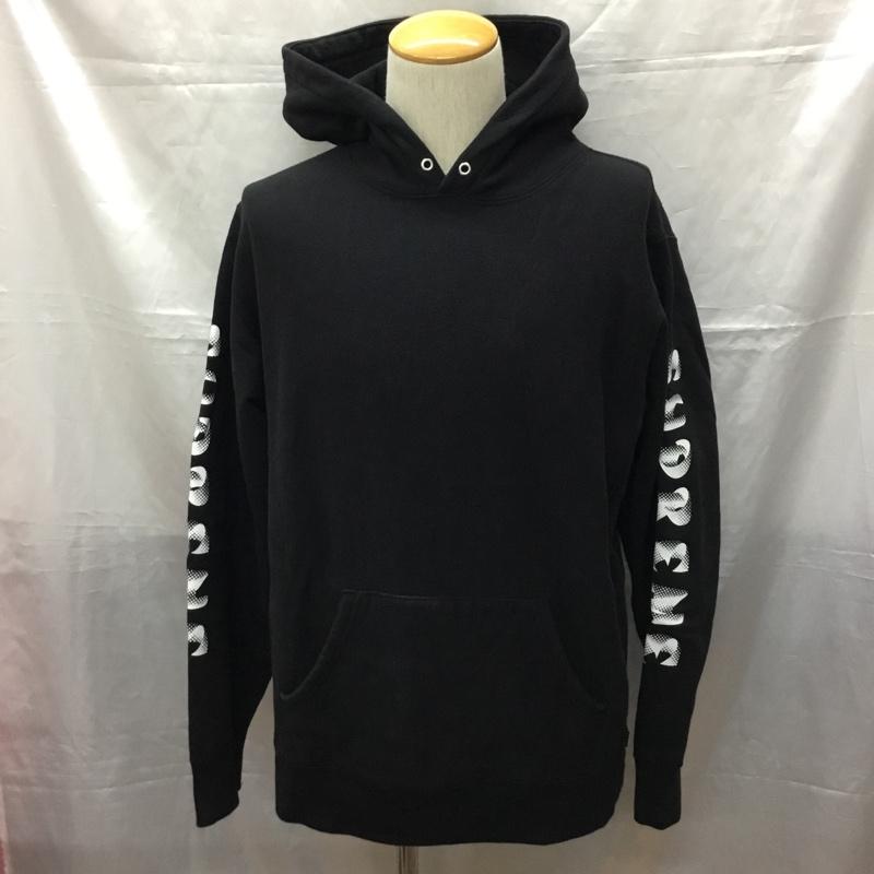 シュプリーム Supreme パーカー 長袖 2018年秋冬 GradientSleeveHoodedSweatshirt 長袖パーカー プリントスウェット M ロゴ、文字 黒 / ブラック /  メンズ USED 古着 中古 10114084