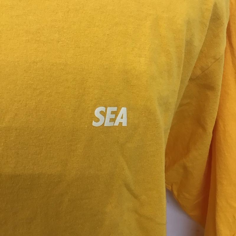 ウィンダンシー WIND AND SEA カットソー 長袖 長袖カットソー プリントカットソー クルーネック L プリント 黄 / イエロー /  メンズ USED 古着 中古 10126247