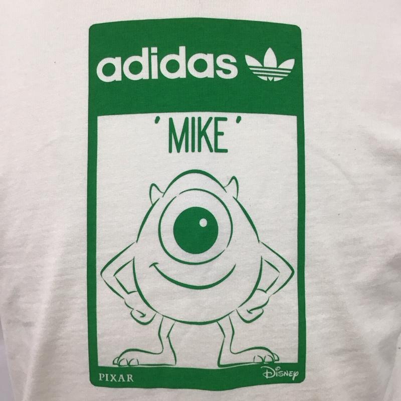 アディダス adidas Tシャツ 半袖 GP3393 モンスターズインク マイク ワゾウスキ ディズニー XS ロゴ、文字 アイボリー / アイボリー /  メンズ USED 古着 中古 10123295