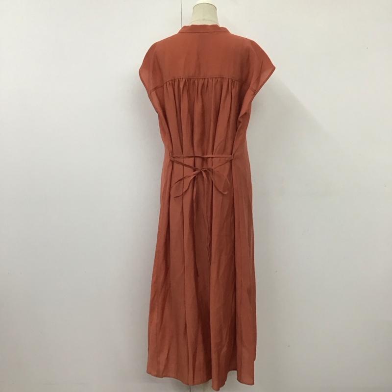 エヌナチュラルビューティーベーシック N.NATURALBEAUTYBASIC ワンピース ロングスカート 017-2240661 くるみ釦シアーギャザーワンピース ロングワンピース ノースリーブワンピース M 無地 橙 / オレンジ /  レディース USED 古着 中古 10113272