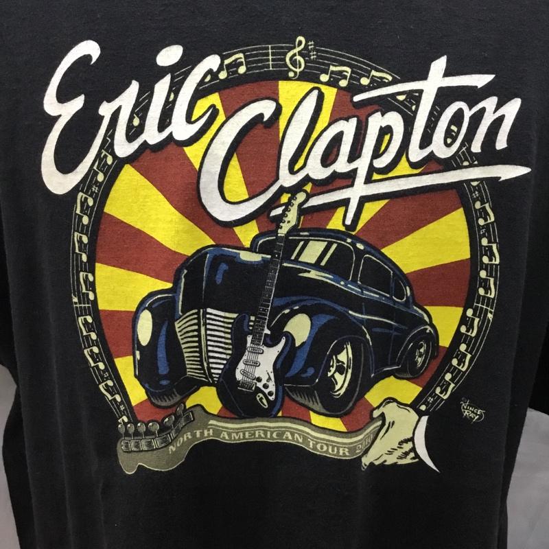 ヘインズ HANES Tシャツ 半袖 Eric Clapton 2010ツアーTシャツ 2XL プリント 黒 / ブラック /  メンズ USED 古着 中古 10117088