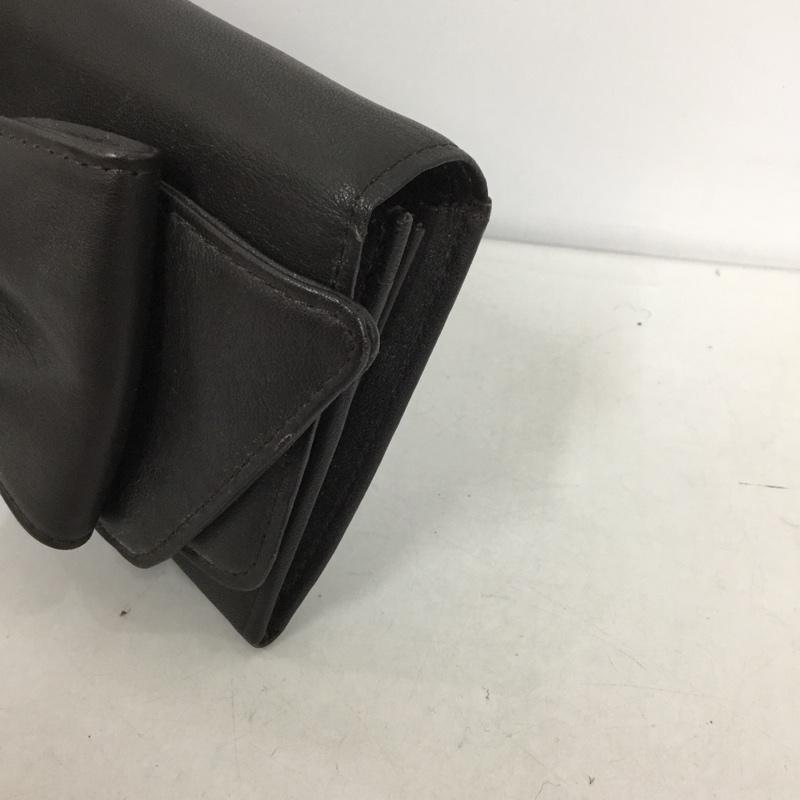 キタムラ Kitamura 財布 長財布 リボン 無地 ダークブラウン / ダークブラウン /  レディース USED 古着 中古 10125197
