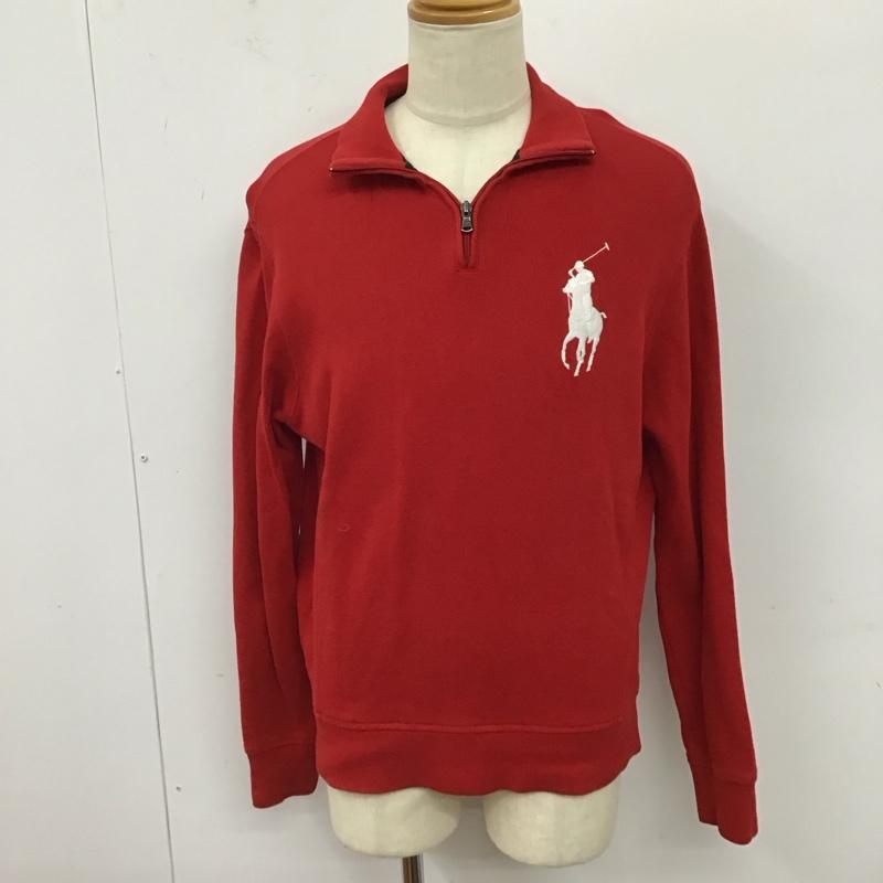 ポロラルフローレン POLO RALPH LAUREN トレーナー 長袖 ハーフジップ M 刺繍 赤 / レッド /  メンズ USED 古着 中古 10123480