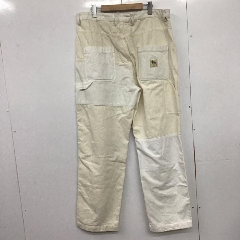 ステューシー STUSSY パンツ ワークパンツ、ペインターパンツ ダブルニー 36 ワンポイント 白 / ホワイト / X オフホワイト / オフホワイト /  メンズ USED 古着 中古 10146350