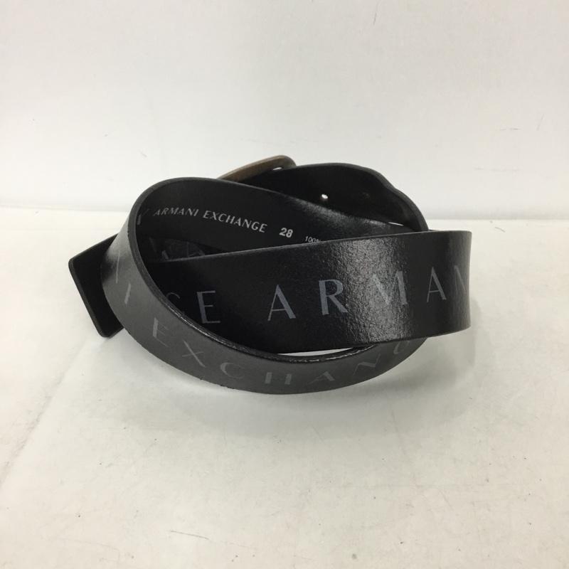 アルマーニエクスチェンジ ARMANI EXCHANGE ベルト・バックル ベルト レザー 28 ロゴ、文字 黒 / ブラック /  メンズ USED 古着 中古 10138017