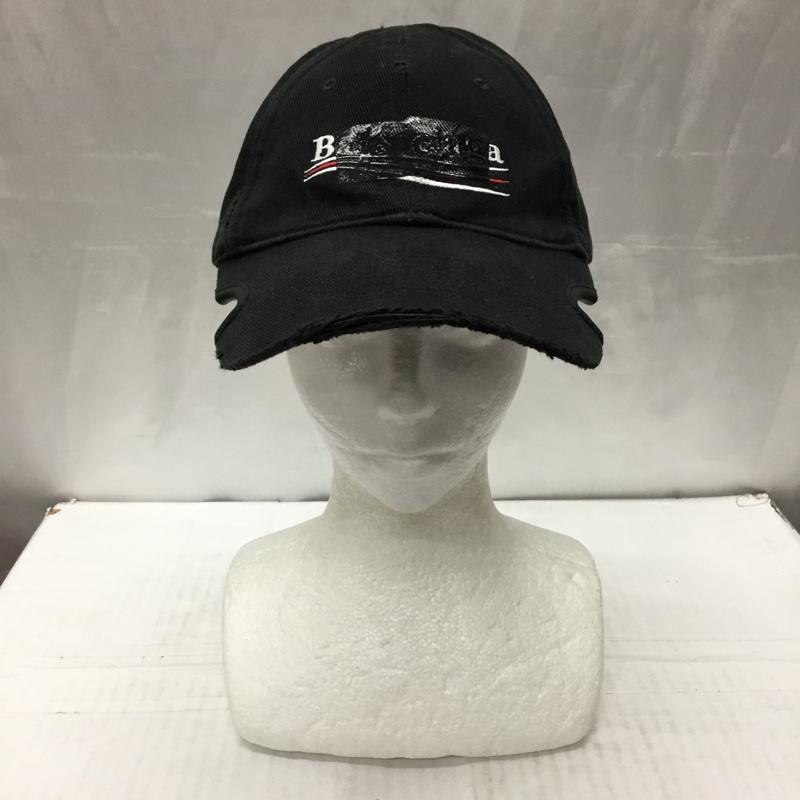 バレンシアガ BALENCIAGA 帽子 キャップ 719364 410B2 HAT GAFFER CAP ロゴ、文字 黒 / ブラック /  メンズ USED 古着 中古 10111058