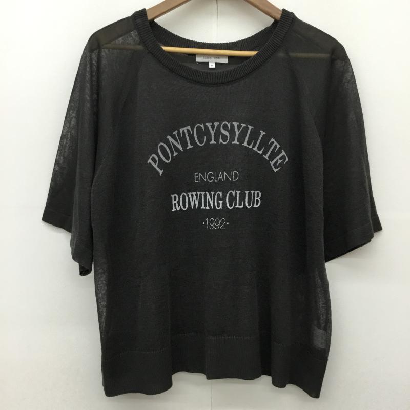 グローバルワーク GLOBAL WORK カットソー 半袖 M ロゴ、文字 チャコールグレー / チャコールグレー /  レディース USED 古着 中古 10141848