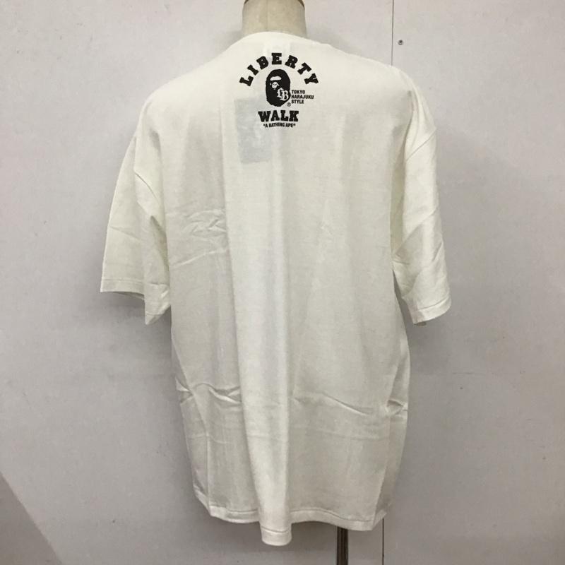 アベイシングエイプ A BATHING APE Tシャツ 半袖 1k73110919 リバティウォークLBWKカタカナカレッジティー プリントTシャツ プリント 白 / ホワイト /  メンズ USED 古着 中古 10124082