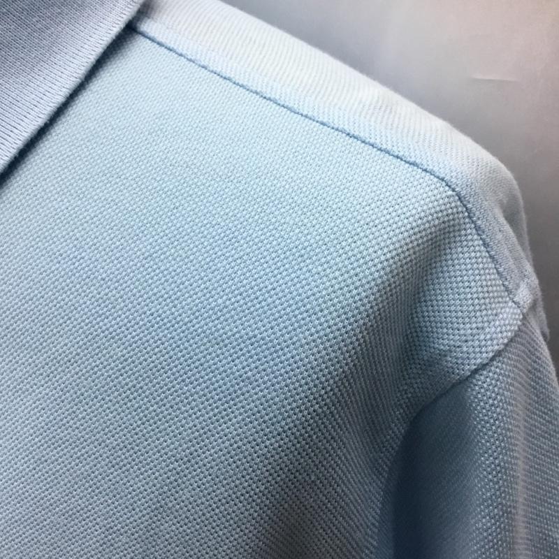 トミーヒルフィガー TOMMY HILFIGER ポロシャツ 半袖 半袖ポロシャツ カラーシャツ 半袖カットソー L ロゴ、文字 水色 / ライトブルー /  メンズ USED 古着 中古 10116143