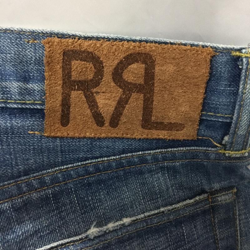 ダブルアールエル ラルフローレン RRL RALPH LAUREN パンツ デニム、ジーンズ 33 × 30 ブーツカット 33インチ ダメージ加工 青 / ブルー /  メンズ USED 古着 中古 10109687