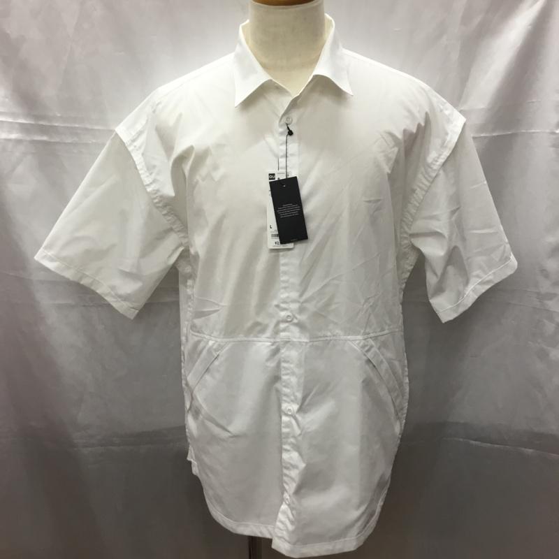 ジーユー GU シャツ、ブラウス 半袖 331-351027 UNDERCOVERジップポケットシャツ 半袖シャツ カジュアルシャツ L 無地 白 / ホワイト /  メンズ USED 古着 中古 10111301