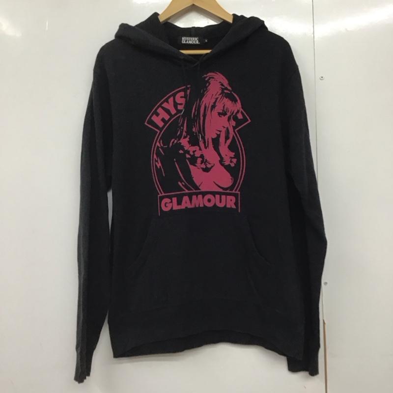 ヒステリックグラマー HYSTERIC GLAMOUR パーカー 長袖 0223CF09 プルオーバー フーディー 裏毛 L プリント 黒 / ブラック /  メンズ USED 古着 中古 10144708
