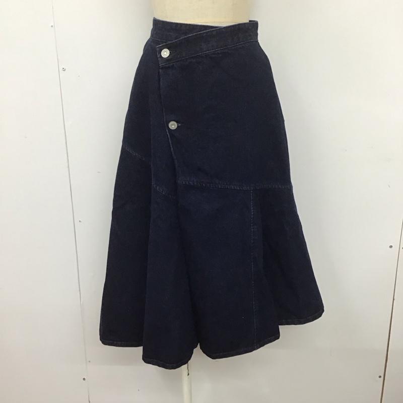 マウジー MOUSSY スカート ロングスカート 010EAB11-5250 ASYMMETRY WRAP SKIRT アシンメトリー デニム ラップスカート 0 無地 インディゴ / インディゴ /  レディース USED 古着 中古 10108228