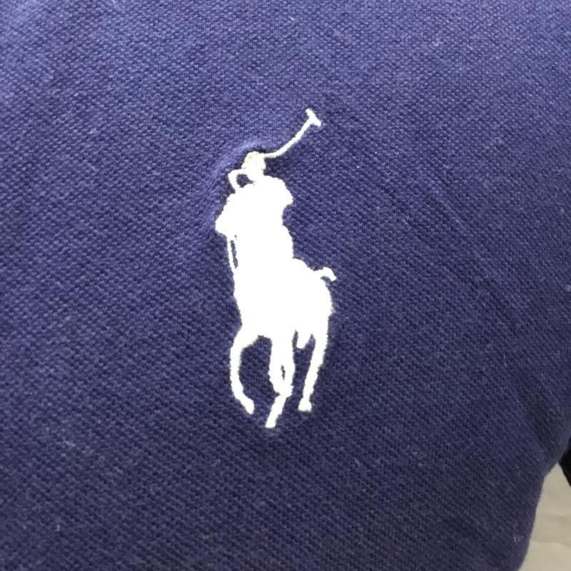 ポロバイラルフローレン Polo by RALPH LAUREN ポロシャツ 半袖 半袖ポロシャツ カラーシャツ 半袖カットソー L ロゴ、文字 紺 / ネイビー /  メンズ USED 古着 中古 10106509