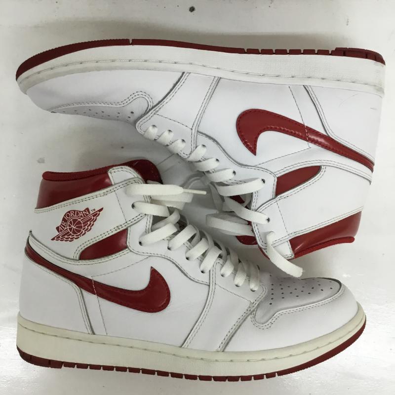 ナイキ NIKE スニーカー スニーカー 555088-103 Air Jordan 1 Retro High Metallic Red エアジョーダン 1 レトロ ハイ メタリック レッド 28.0cm ロゴ、文字 白 / ホワイト / X 赤 / レッド /  メンズ USED 古着 中古 10124075