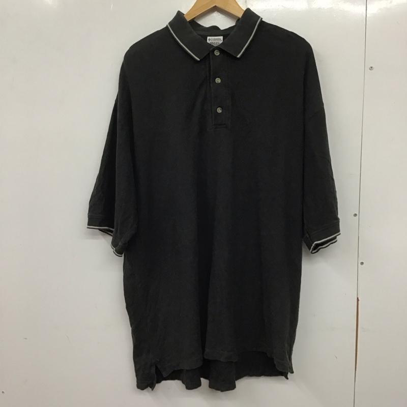 コロンビア Columbia ポロシャツ 半袖 半袖ポロシャツ カラーシャツ 半袖カットソー XL 無地 黒 / ブラック /  メンズ USED 古着 中古 10139551
