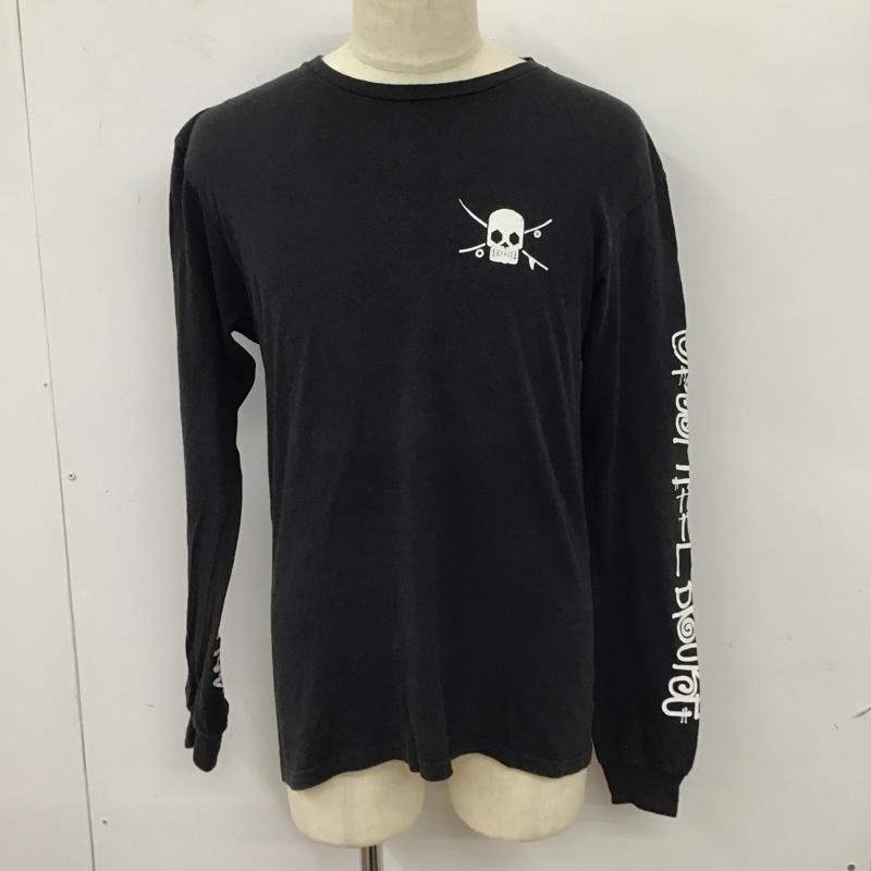 ステューシー STUSSY カットソー 長袖 長袖カットソー クルーネックカットソー ロングスリーブカットソー プリントTシャツ M ロゴ、文字 黒 / ブラック /  メンズ USED 古着 中古 10114713